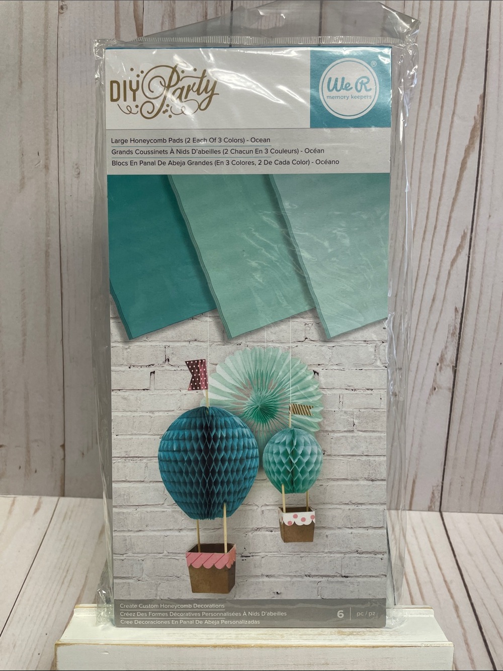 DIY Large Honeycomb Pads Set of 6 Ocean Blue Shades We R Memory Keepers NEW